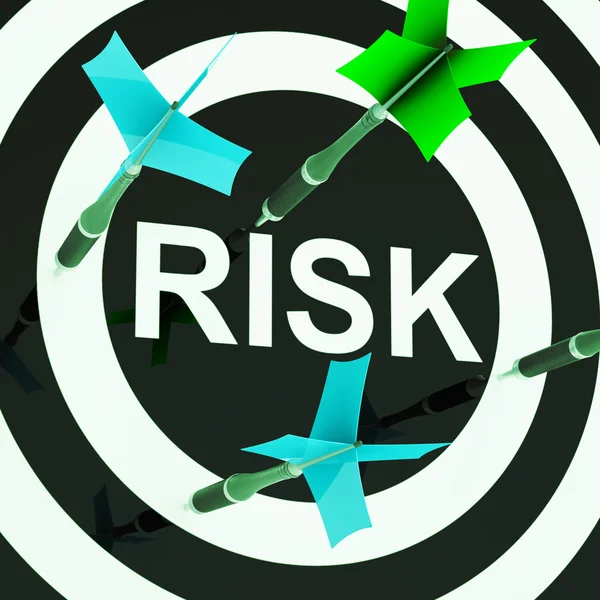 Risk On Dartboard Shows Unsafe — Stock Photo, Image