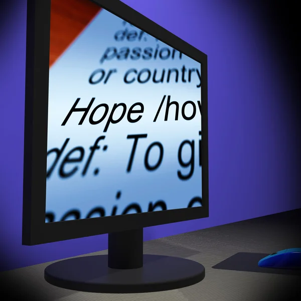 Hope On Monitor Showing Wishes — Stock Photo, Image