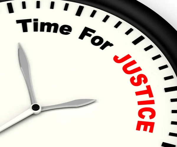 Tempo Per Giustizia Messaggio Mostrando Legge E Punizione — Foto Stock