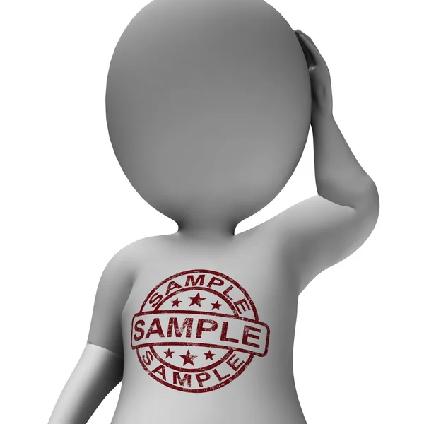 Sample Stamp On Man Shows Example Or Taste — Stock Photo, Image