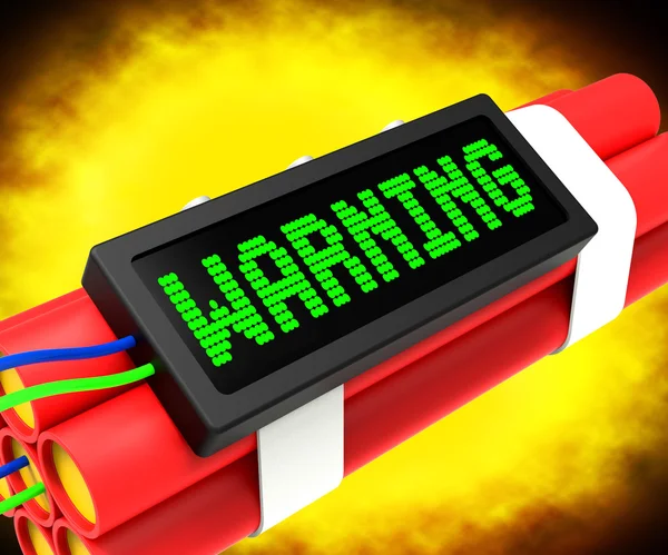 Warning Dynamite Sign Means Caution Or Danger — Stock Photo, Image