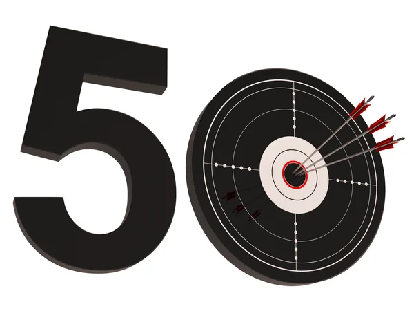 50 Target Shows Number Fifty — Stock Photo, Image