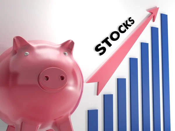 Raising Stocks Chart Showing Progress — Stock Photo, Image