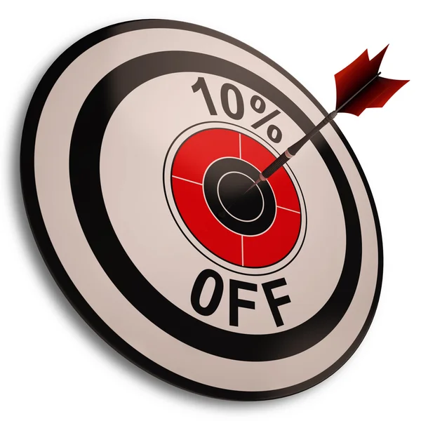 10 Percent Off Shows Reduction In Price — Stock Photo, Image