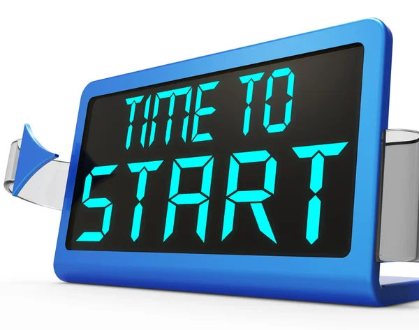 Time To Start Message Showing Beginning Or Activating — Stock Photo, Image