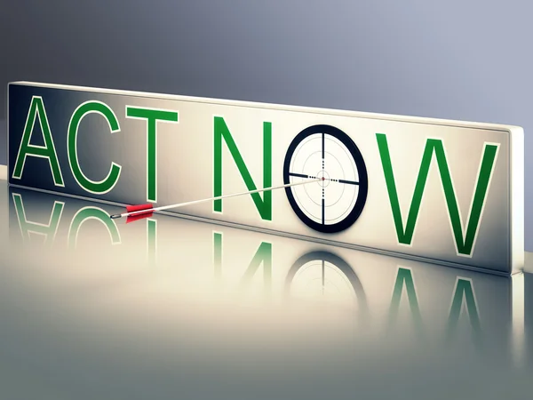 Act Now Shows Urgency To Communicate Fast — Stock Photo, Image