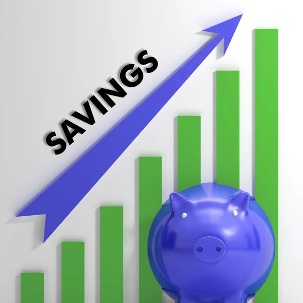 Graphique de la hausse de l'épargne montrant le succès financier — Photo