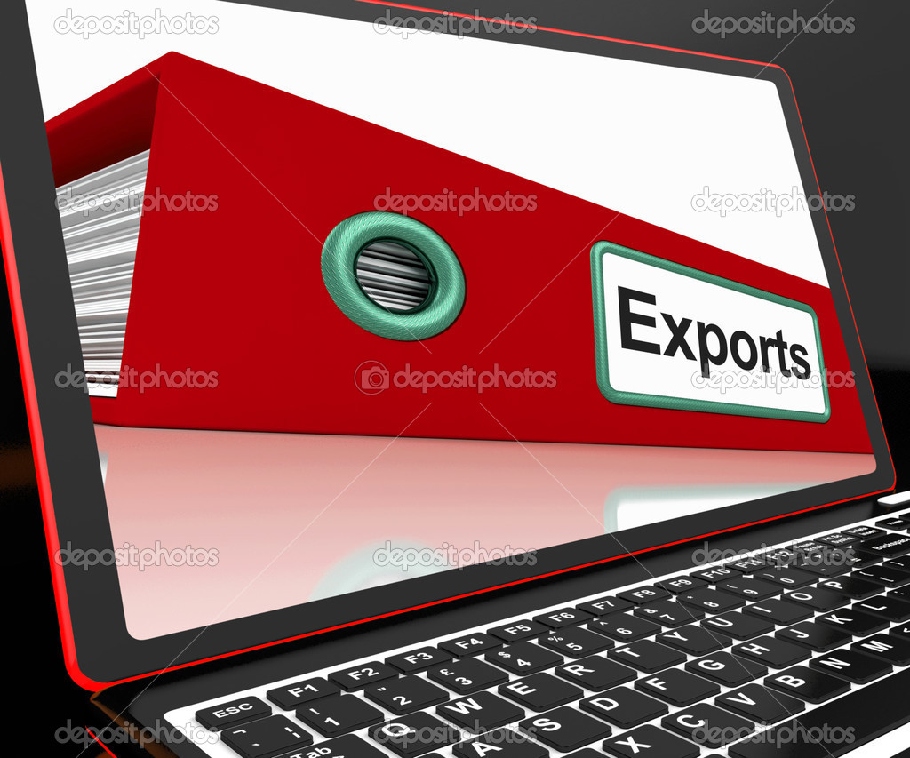 Exports File On Laptop Showing Distribution Reports