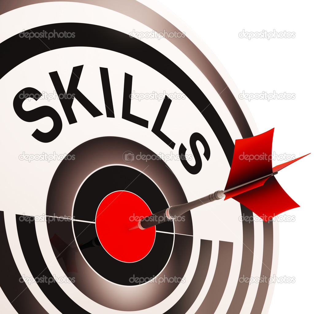 Skills Target Shows Aptitude, Competence And Abilities