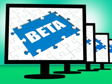 monitörde beta test yazılımı veya internet gelişim gösterir