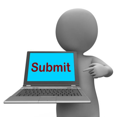 Submit Laptop Shows Submitting Submission Or Internet clipart