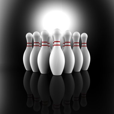 Bowling Pins Showing Skittles Alley clipart