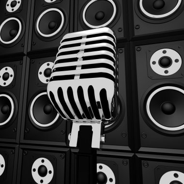 mikrofon ve hoparlör müzik endüstrisi konser veya KBB gösterir