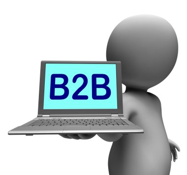 B2B laptop karakter İş Ticaret ve ticaret online gösterir