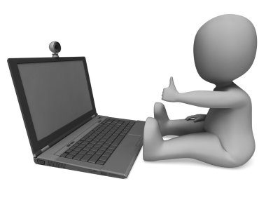 Web kamerası video konferans gösterir