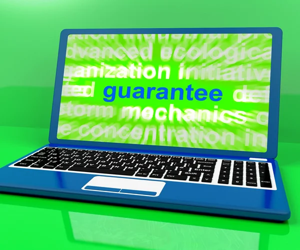 Guarantee Laptop Means Secure Guaranteed Or Assure — Stock Photo, Image