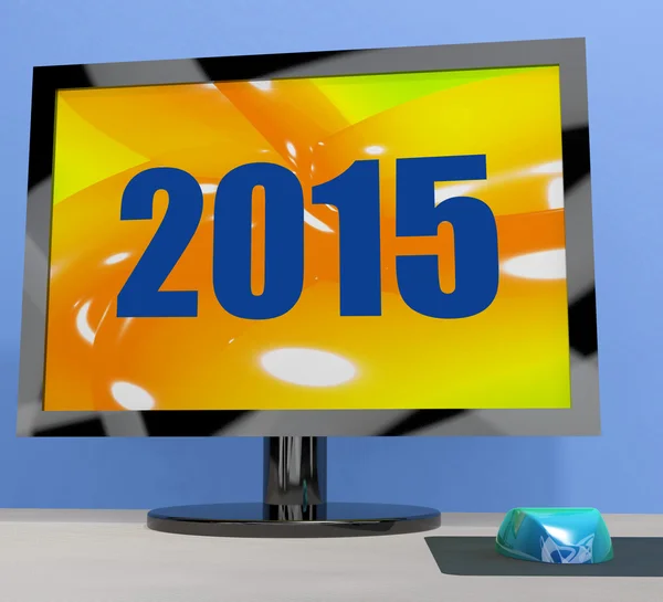 Twee duizend en vijftien op monitor toont jaar 2015 — Stockfoto