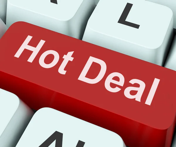 Hot Deal Key Means Amazing Offe — Stock Photo, Image