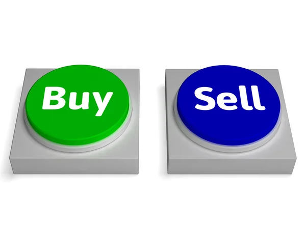 Buy Sell Buttons Shows Buying Or Selling — Stock Photo, Image