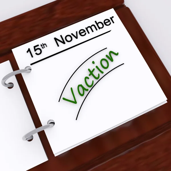 Vacation Planner Shows Holiday Booked Or Leave Planned — Stock Photo, Image