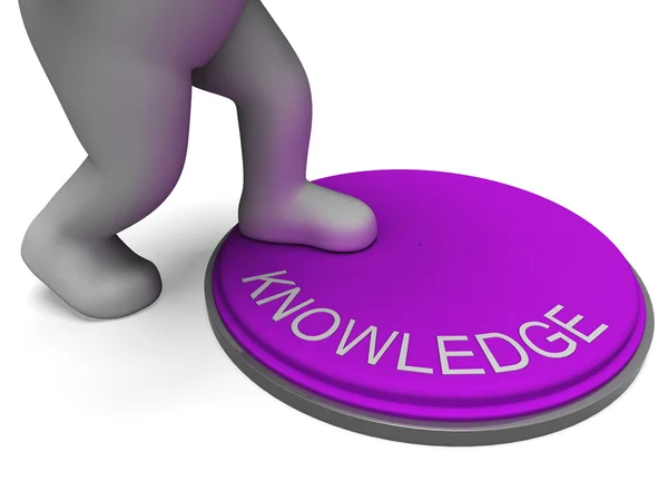 Knowledge Button Showing Learning And Intelligence — Stock Photo, Image