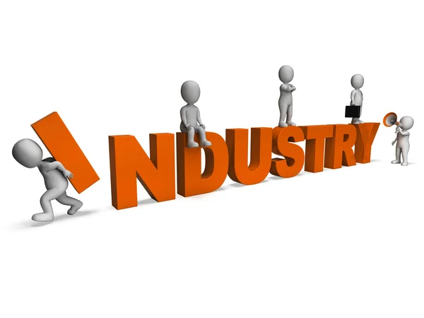 Przemysł znaków pokazuje przemysłowych pracy lub produkcji — Zdjęcie stockowe