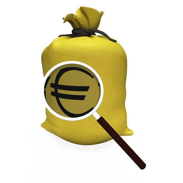 Euros Sack Shows European Money Euro Or Savings — Stock Photo, Image