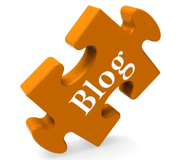 Blog na puzzle ukazuje blogování nebo weblog — Stock fotografie