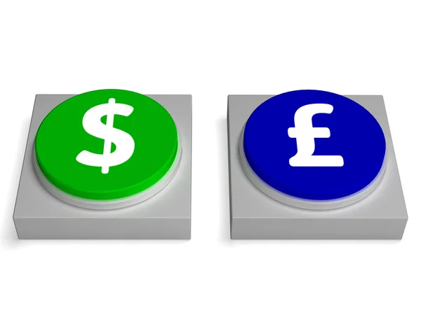 Dollar Or Pounds Signs Shows Forex And Foreign Exchange — Stock Photo, Image