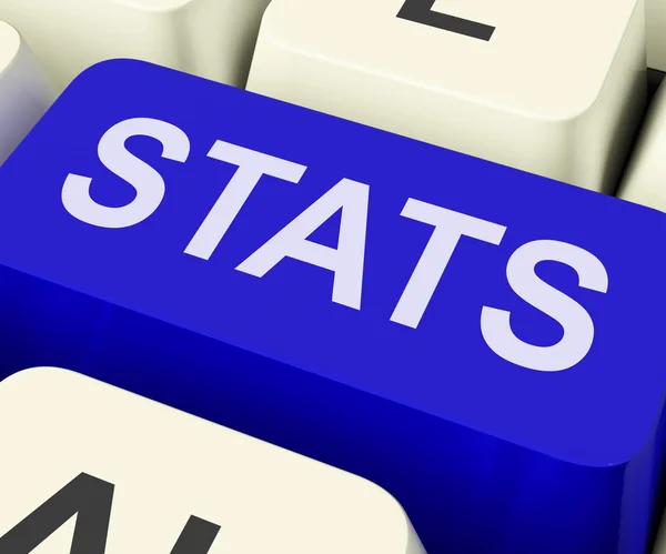 Stats Key Shows Statistics Report or Analysis — стоковое фото