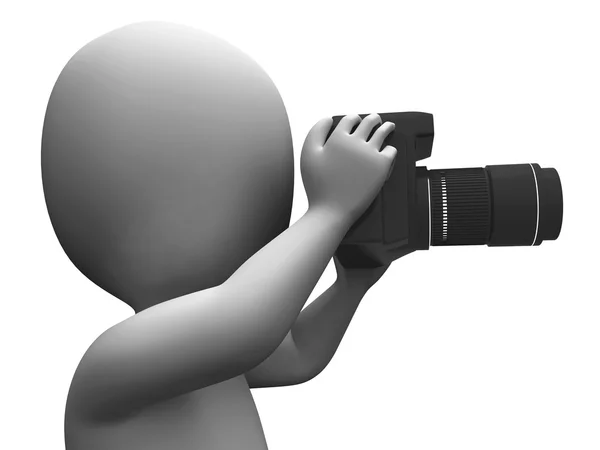 Photo Character Shows Photographic Dslr And Photography — Stock Photo, Image