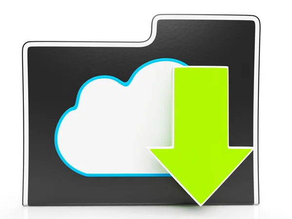 Download pijl en cloud bestand weergegeven: downloaden — Stockfoto