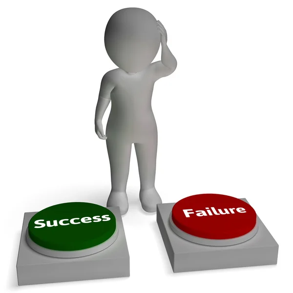 Success Failure Buttons Shows Successful Or Failing — Stock Photo, Image