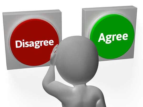 Disagree Agree Buttons Show Voting Or Poll
