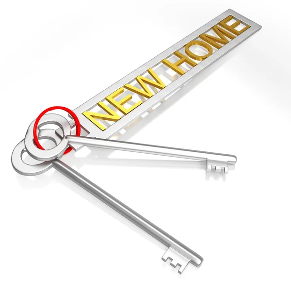 New Home Key Shows Moving To House — Stock Photo, Image