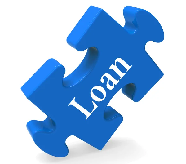 Loan Puzzle Shows Bank Lending Mortgage Or Loanin — Stock Photo, Image