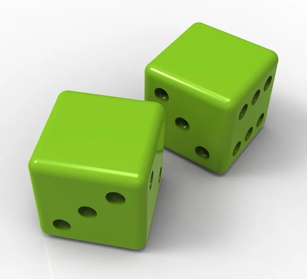 Blank Green Dice Shows Copyspace Gambling And Luck — Stock Photo, Image