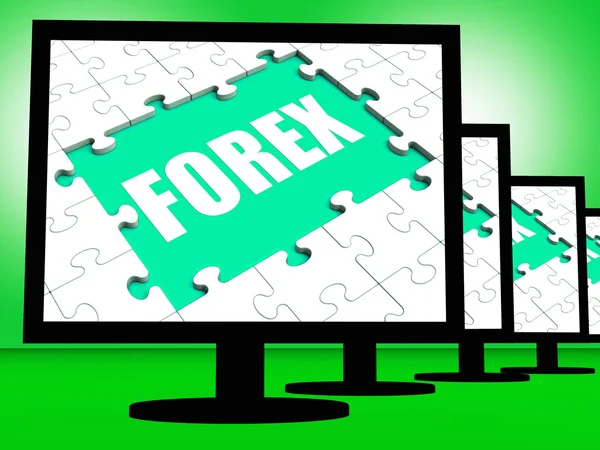 Экран Форекс показывает онлайн валюту или валютную торговлю — стоковое фото