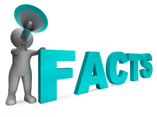 Facts Character Shows Details Information And Knowledge — Stock Photo, Image