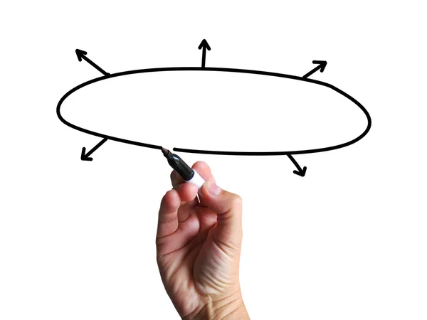 Diagrama en blanco muestra gráfico de flujo de flechas del plan de negocio del espacio de copia — Foto de Stock