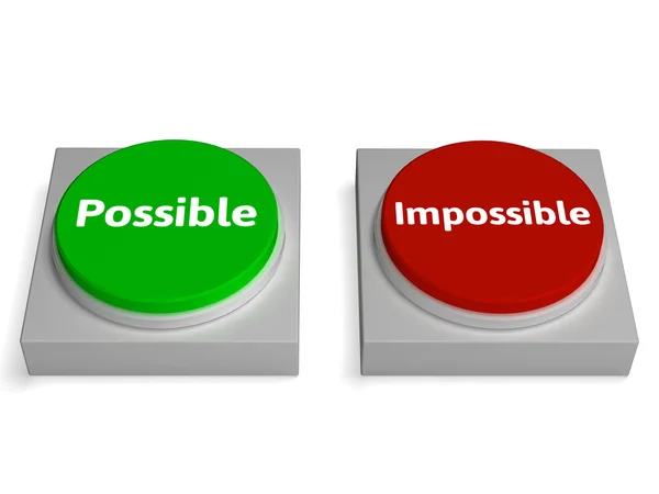 Possible Impossible Buttons Shows Optimist Or Pessimist — Stock Photo, Image