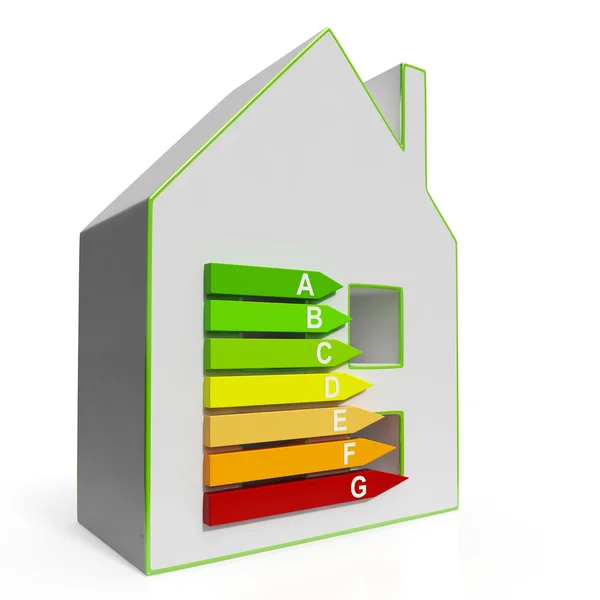 Energie-efficiëntie huisvesting diagram toont classificatie — Stockfoto
