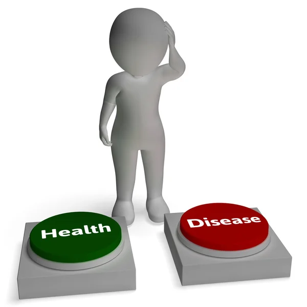 Health Disease Buttons Shows Healthcare — Stock Photo, Image