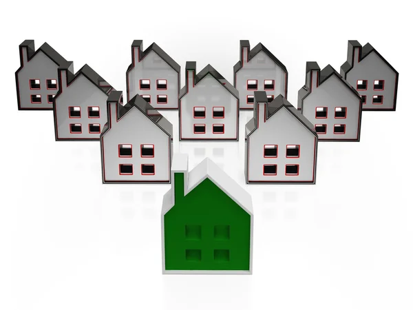 Символы дома, означающие продажу недвижимости — стоковое фото