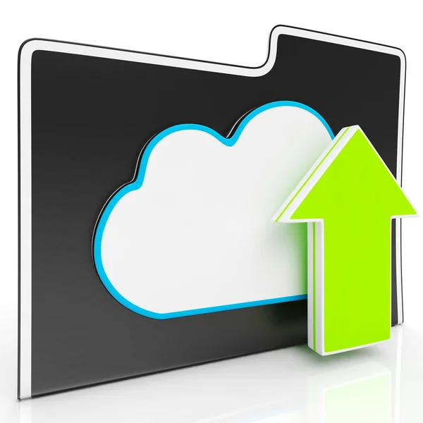 Upload Arrow And Cloud File Showing Uploading — Stock Photo, Image