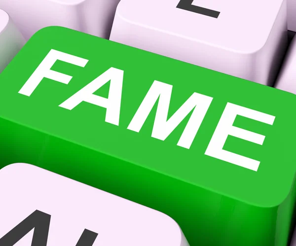 Fame Keys Mean Renowned Or Popula — Stock Photo, Image