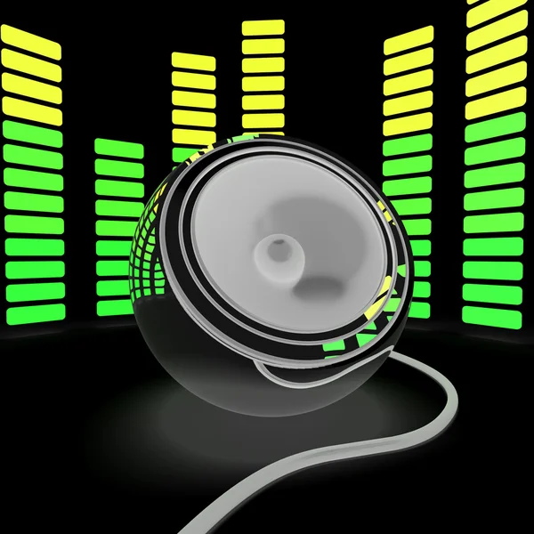 Speaker And Graphic Equalizer Shows Pop Music Or Audio — Stock Photo, Image