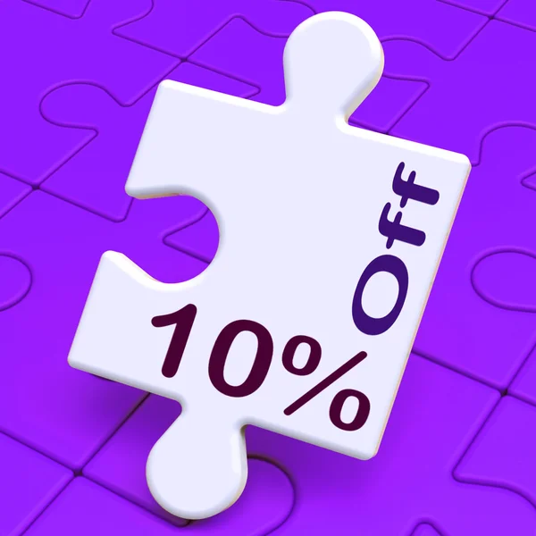 Ten Percent Off Puzzle Means Discounts Or Sal — Stock Photo, Image