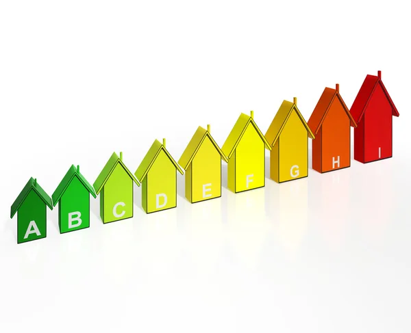 Energie-efficiëntie rating huizen Toon eco gebouwen — Stockfoto