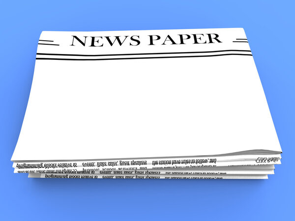Blank Newspaper With Copy Space Shows News Media Headline